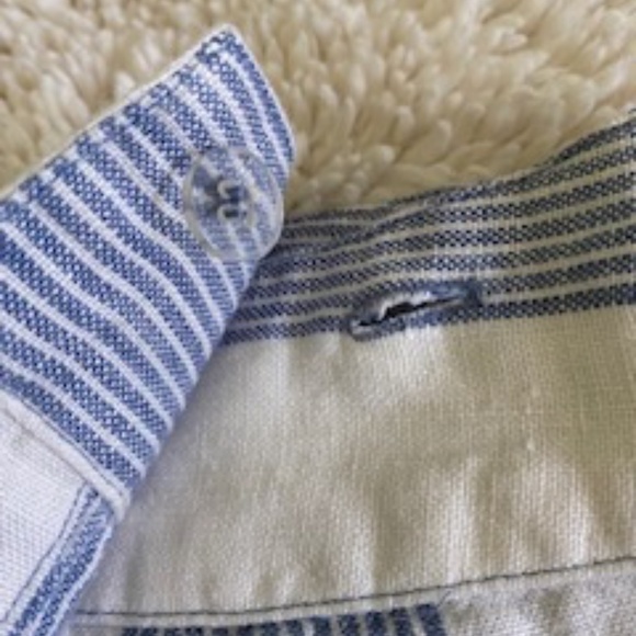 Free People Uptown Days Blue and White Striped Wrap Mini Skirt SIZE 4 - Picture 6 of 11